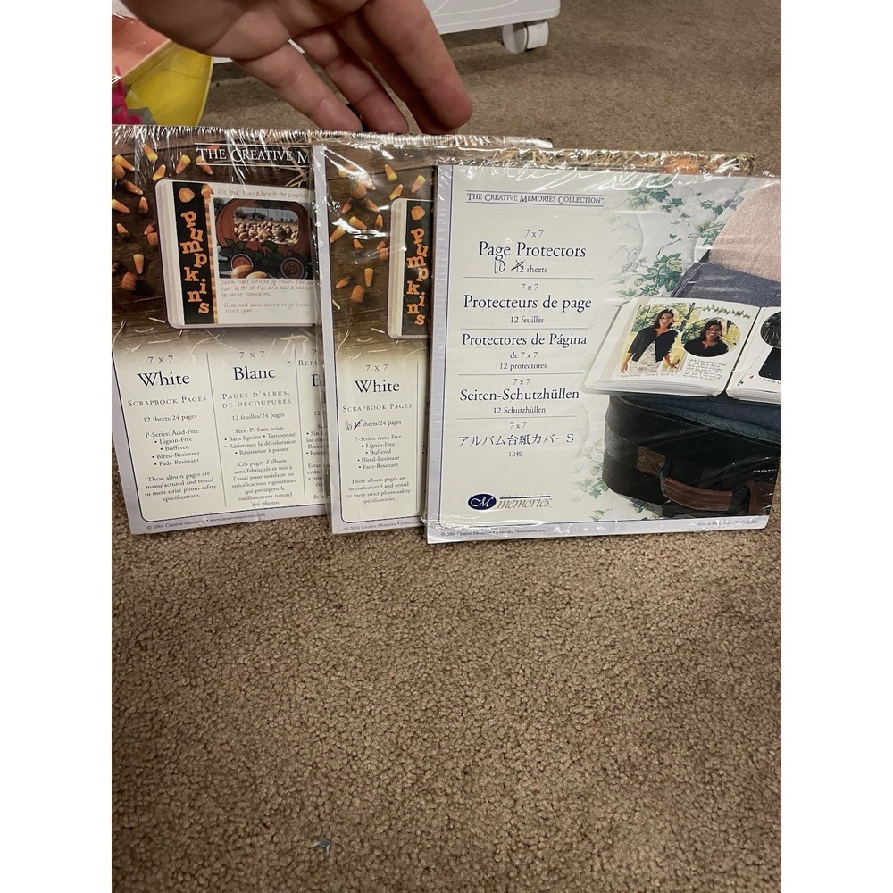 Creative Memories 7x7 Page Protectors 10 Sheets & 18 Sheets/36 White Pages